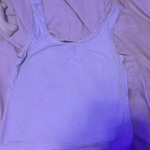 Forever 21 Women's Lavender Butterfly Tank Top